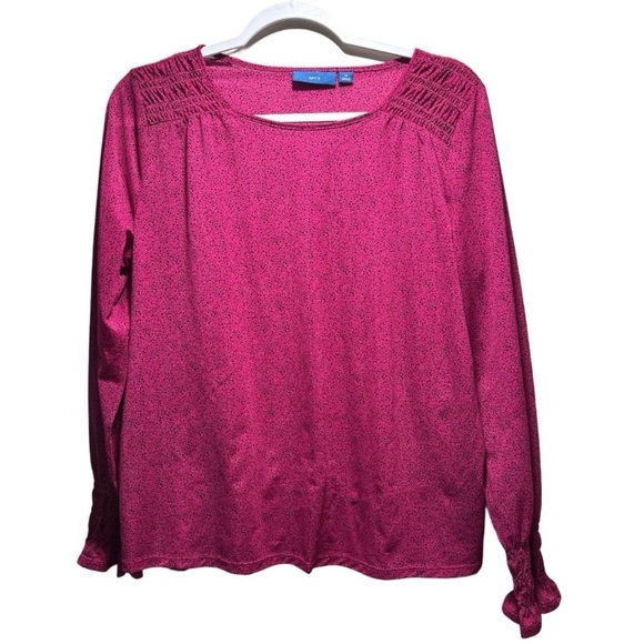Apt 9 Pink & Black Speckles Long Sleeve Blouse with Tank Top Attached. - Picture 2 of 16